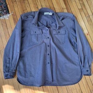 L.L. Bean Blue Gray Chamois Cloth Shirt